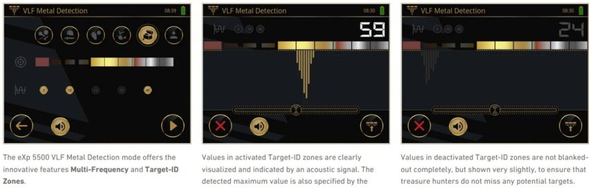 okm exp 5500 professional display metal detector VLF con discriminazione